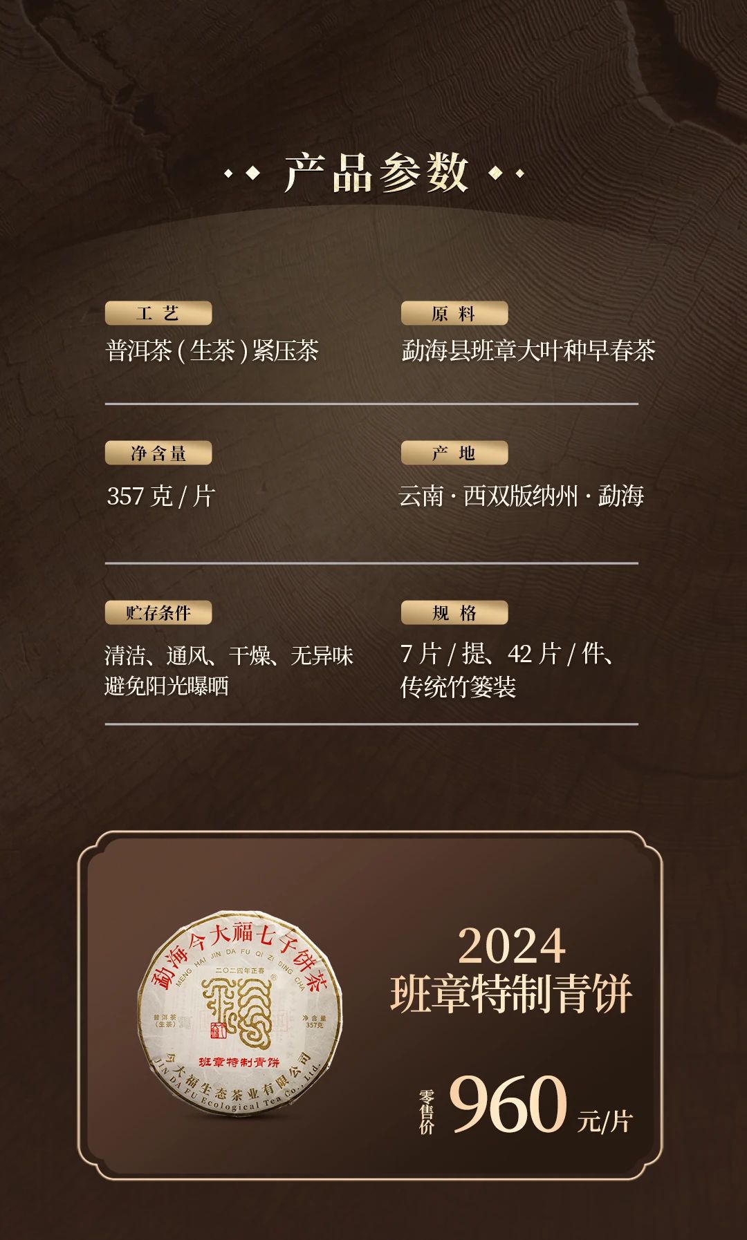 今大福2024年班章特制青餅